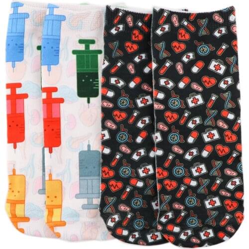 PF907 Medical Doctor nurse Cotton Happy Socks Casual Creative Soft Comfortable Funny Novelty Men Woman Socks Gifts