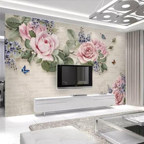 Beibehang Custom wallpaper 3d papel de parede simple hand painted oil painting floral backdrop wall paper decorative painting