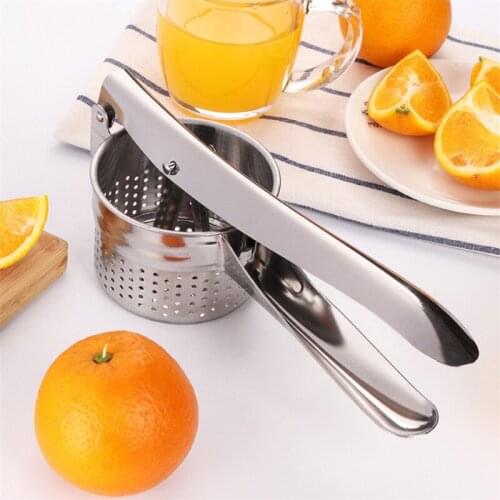 Creative Potato Masher Ricer Manual Potatoes Masher Stainless Steel Orange Crushing Fruit Vegetable Juicer Press Maker Tool