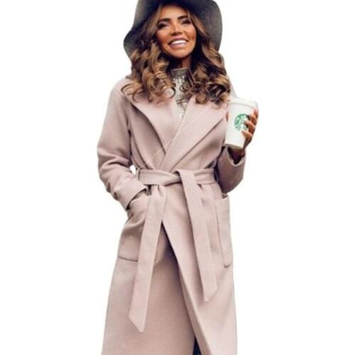 Factory direct sales 2020 latest lapel tie coat coat womens fashion high quality high temperament coat