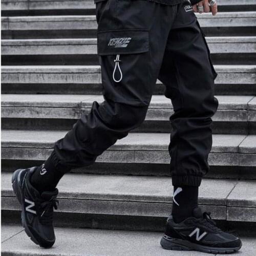 Techwear Streetwear Hip Hop Cargo Pants Men Black Loose Joggers Harem Sport Harajuku Punk Casual Multi Pocket Oversized Trousers