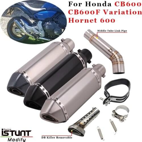Slip on For Honda CBF600N CB600 CB600F Variation Hornet 600 Motorcycle Exhaust Escape Middle Link Pipe Muffler DB Killer