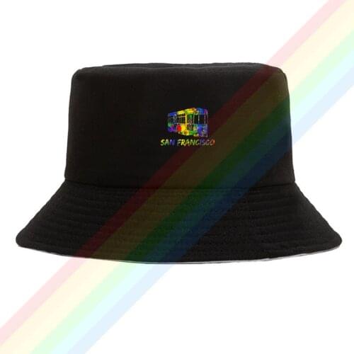 San Francisco Vintage Cable Car California Cotton Top Comfortable Bucket Cap Men Women Hiking Fishing Hat Two-side