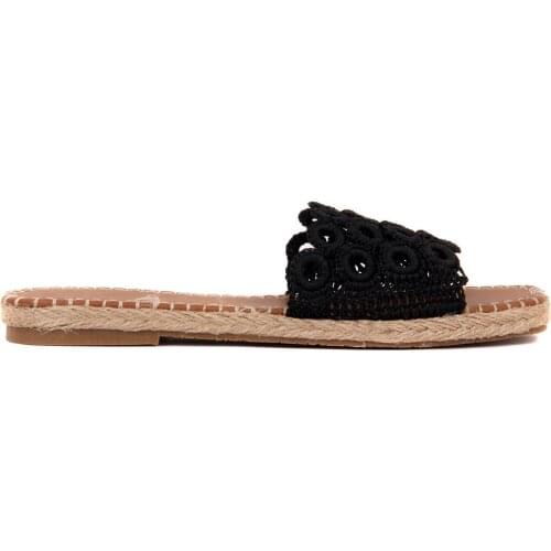 Moxee-Black Color Braided Women 'S Slippers