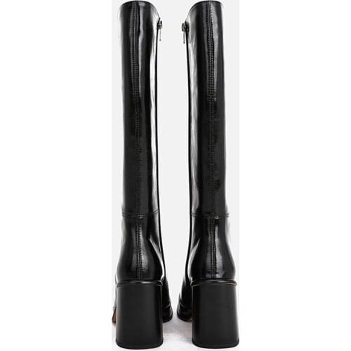 MUMANI Woman‘s Knee-High Boots 2021 New Knee-High Genuine leather Square Toe Square heel Modern Boots