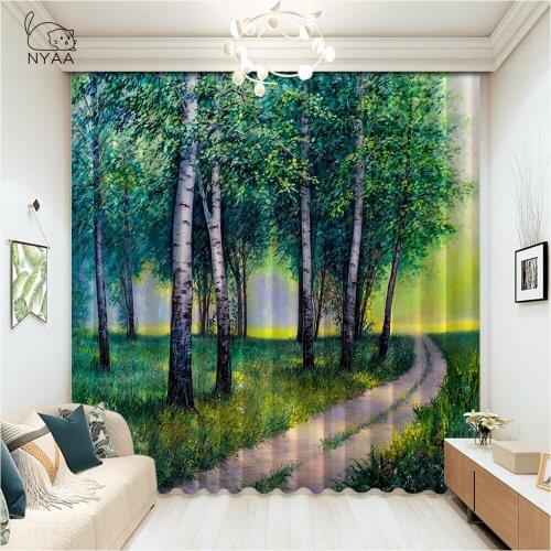 Winter Birch Grove In The Forest With Leafless Nature Curtain Cafe Curtains In The Living Room Bedroom Curtains Micro Shading