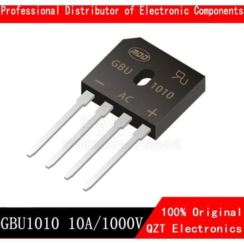 10pcs/lot GBU1010 10A 1000V DIP-4 diode bridge rectifier In Stock