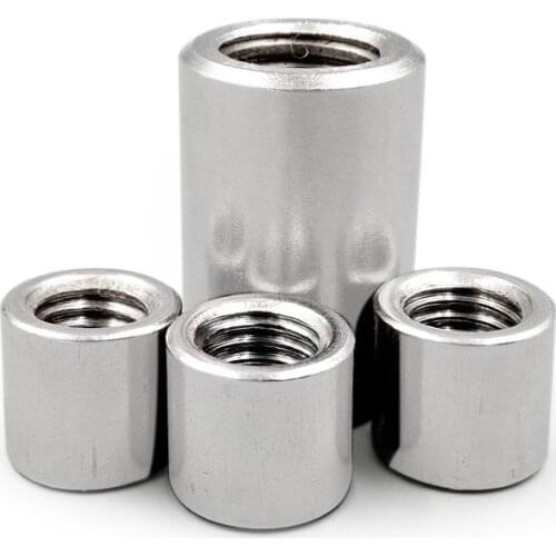 10pcs M3 M4 inner diameter 6mm-8mm stainless steel long round nuts cylindrical joint nut 4mm-10mm length