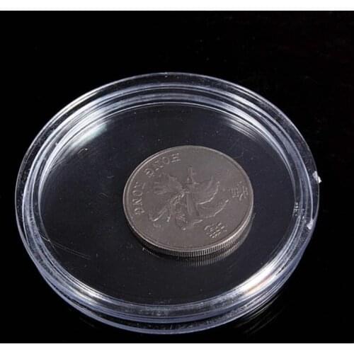 10 pcs Small round transparent plastic coin capsules box 21mm