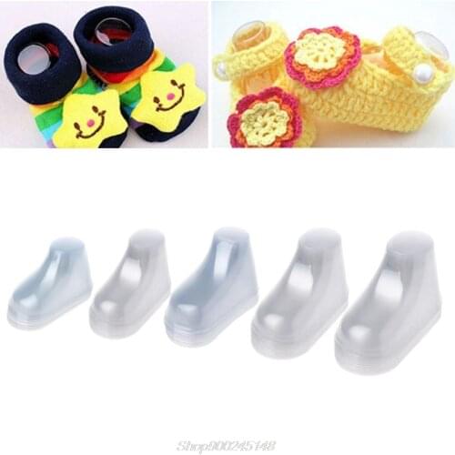 10Pcs Clear Plastic Baby Feet Display Baby Booties Shoes Socks Showcase Feet Display Half Boots Shoes Transparent PVC Jy18 20