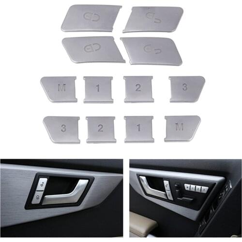 12 Pieces Patch Switch Button Trim Inner Car Seat Memory Door Lock Unlock Cover Sticker Window Glass for Decoration