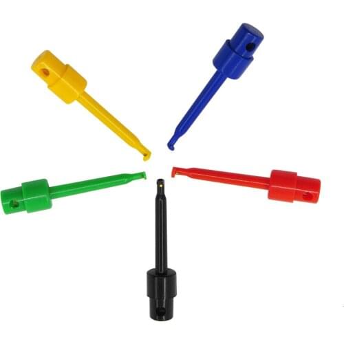 2Pcs Multimeter Part Colorful Electrical Testing Hook Clip Grabber 5color Test Probe SMT/SMD Round Colored Single Hook Test Clip