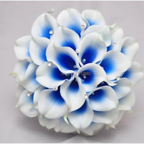 2020 New design Royal blue calla lily flower arrangement for wedding bouquet and home decoration