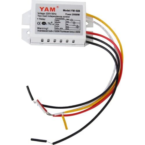 220V 2000W Digital Subsection Switch 2 Way 3 Section Lighting Control Switch