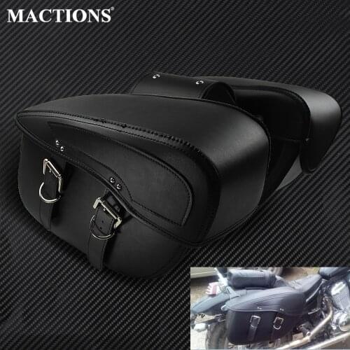 2X Motorcycle Saddlebag Leather Motorcycle Saddle Bags For Harley Sportster XL 883 XL 1200 For BMW R1200GS Outdoor Side Bag