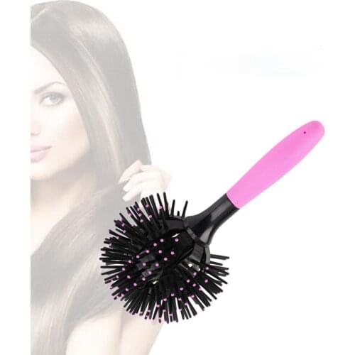 3D Round Hair Brushes Comb Salon make up 360 degree Ball Blow Drying Detangling Monodisperse Heat Comb styling Tools