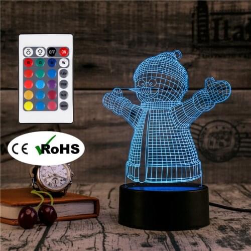 3D Led Novety Lighting Creative Gift Night Light Table Lamp Snowman Light Led Home Corridor Hotel Party Atmosphere Lights