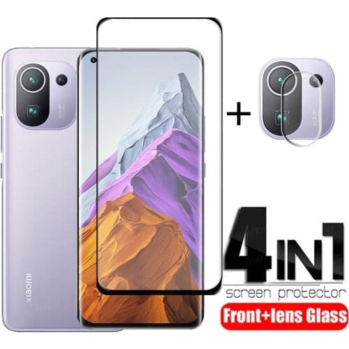 4-in-1 For Xiaomi Mi 11 Pro Glass For Mi 11 Pro Protective Glass Phone Film HD Screen Protetor For 11 Pro Camera Lens Protector
