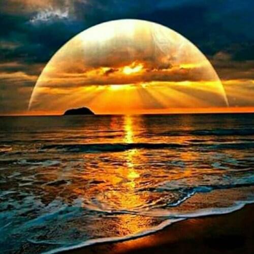Diamond Embroidery Scenery Sunset on the beach Diy 5d Diamond Painting Cross stitch Mosaic Picture Rhinestone Home Decoration