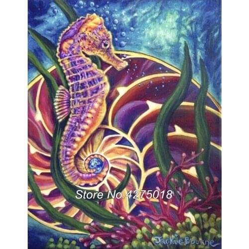 DIY Diamond Painting seahorse Animal Cross Stitch 5D Needleworks Full square/round Diamond Embroidery Mosaic Handicraft YG573
