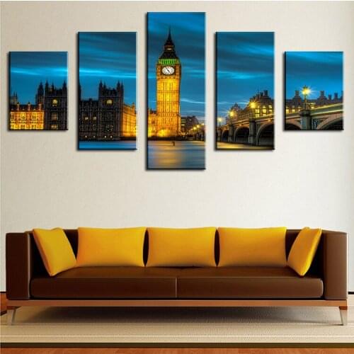 No Frame westminster Hd Printed Poster City Night Landscape Canvas Painting On The Wall for Home Decor Wall Art Decor