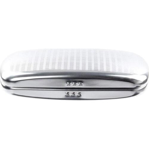 Glasses Case, Aluminum Hard Shell Eyeglasses Case Striped Spectacles Box