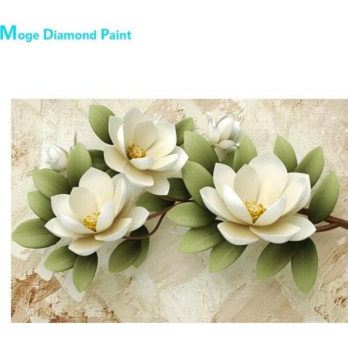 Lotus Magnolia Flowers Diamond Painting Round Full Drill Floral Nouveaute DIY Mosaic Embroidery 5D Cross Stitch Home Decor Gifts