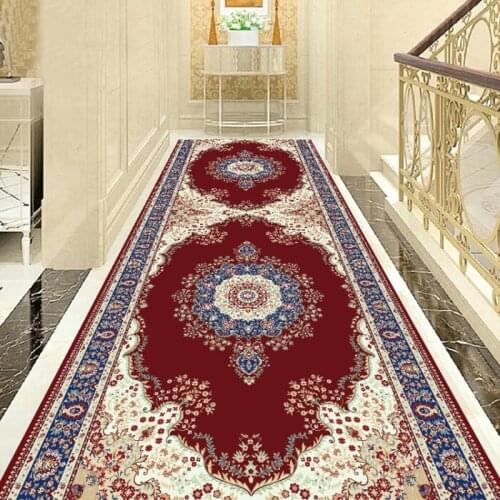 European Style Long Carpet For Stairway Hallway Carpets Nordic Home Corridor Carpets Aisle Rug Party Wedding Red Area Rugs Sale