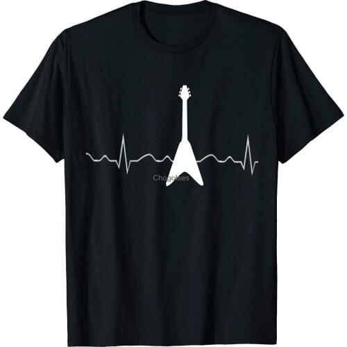 Electric Guitar Heartbeat Flying V T-Shirt