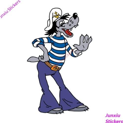 Creative Russian Animation Gray Wolf Colorful Car Sticker and Decals Bumper Truck Camper Voiture Course SUV Fine Decal PVC12x8cm