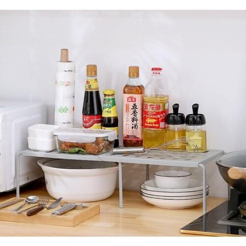 Retractable Kitchen Storage Rack Shelf Expandable Plastic Shelf Organizer Space Saving For Cabinets Holders Wardrobe Shelves