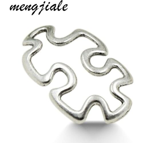 MENGJIALE 30pcs/lot Vintage Metal Zinc Alloy Hollow Puzzles Charms Connectors for Bracelets Diy Handmade Jewelry Making Charms