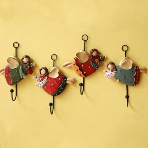 Multifunction Angel Girl Resin Hook Retro Key Hanger Hooks Door Back Wall Hook Wall Decoration Cute Bedroom Hanging Bag Home