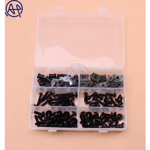 Motorcycle 1 Sets Complete Aluminum Screws Windshield Fairing Bolts Nuts Washer Kit Fastener Clips For Honda Yamaha Kawasaki