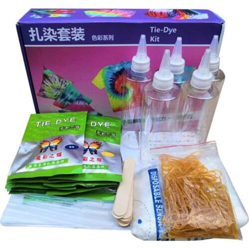 12pcs One-step Tie Dye Set DIY Kits For Fabric Textile Craft Arts Clothes Clothing Graffiti Dye Party Supplies For Family Play