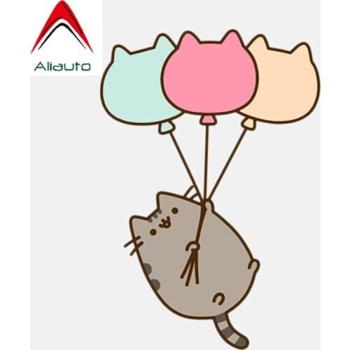 Aliauto Creative Car Sticker Cat Holding A Balloon PVC Decal for Mercedes W124 W204 Lifan Toyota Hilux Passat B8 Logan,9cm*13cm