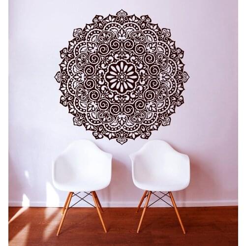 Wall Decals Mandala Indian Yoga Om Symbol Decal Vinyl Sticker Bedroom adesivo de parede mural removable wall stickers D114