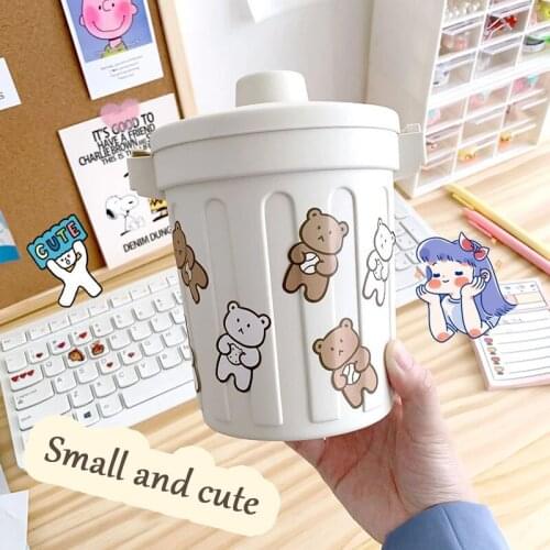 Nordic Style Mini Desktop Waste Bins Multifunctional Trash Can Home Car Storage With Bucket Lid Living Room Office Garbage Bin