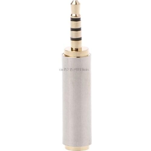 New 2.5mm Male To 3.5mm Female Audio Connector Stereo Full Metal Earphone Converter Adapter For Mobile Phone