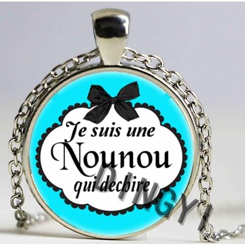 Wholesale Handmade Jewelry DIY je suis une maitress qui dechire Necklace Photo Glass Dome Pendant merci maitresse Chain Necklace