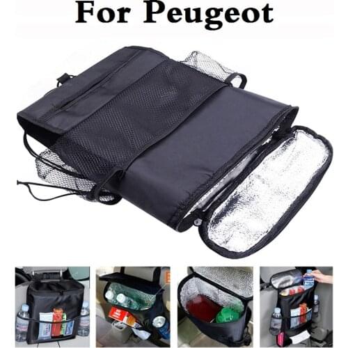 Car Seat Cover Organiser Cooler Multi Pocket storage bags styling For Peugeot 308 GTi 4007 4008 407 408 508 607 iOn RCZ