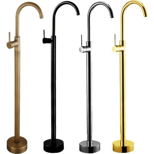 Full Copper To Fake Something Antique Floor Type Bathtub Faucet Black Golden Cold Hot Water The Imperial Concubine Cask Bathtub