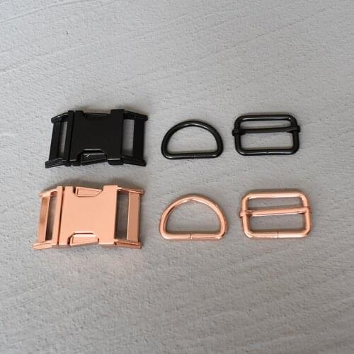100 Sets 30mm DIY Accessory Metal Buckle Adjust Buckle D Ring Three-Piece Use For Pet Dog Collar Dog Leash 3 colours 30-3s