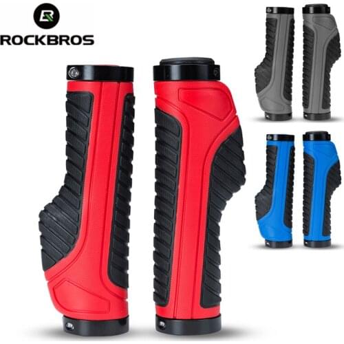Rockbros Mountain Bike Grips Rubber Anti-skid Lock On Bicycle Handlebar Handle Bar Grips Cycling Grips Accessories 3 Colors