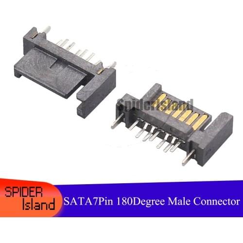 SATA7P 7PIN Male Type A 180 Degree Straight with Positioning Foot SATA connector Interface DIY PCB SATA socket