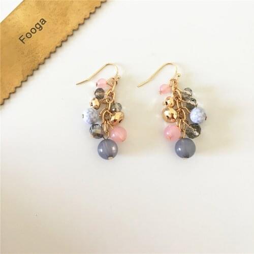 BOHEMIA GOLD COLOR PLATING BALL DANGLE DROP EARRINGS FOR WOMEN