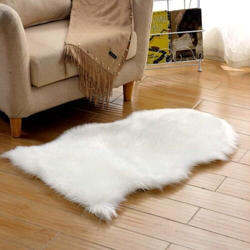Cute DIY Long Hair Carpet Living Room Baby Bedroom Carpet Artificial Soft Fluffy Mat Sheepskin Carpet Washable Artificial Mat