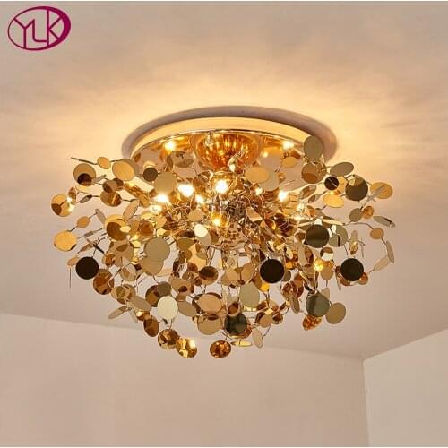 New modern ceiling chandelier for bedroom gold stainless steel light fixtures home decoration led chandeliers lighting home lamp
