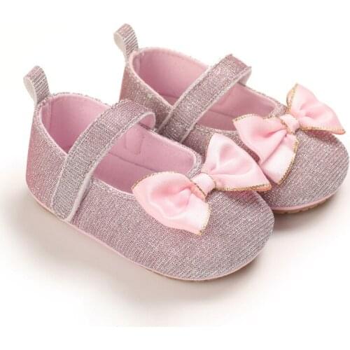 Princess Baby Girl Shoes Bling Toddler Brand Non-slip Soft Rubber Sole Butterfly knot Outdoor Infant Crib Shoes First Walker
