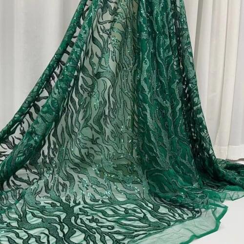 5 Yards French Net Lace with Sequins JRB- 5.42702 Embroidered Tulle Fabric High Quality for Fashion Show Dress
